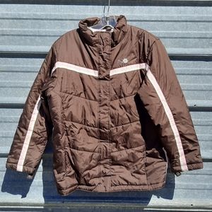 VINTAGE Athletic Works Baby Pink & Brown Puffer Coat